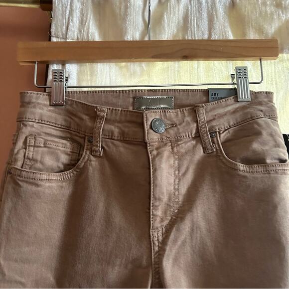 Kut from the Kloth Amy Crop Straight Leg Pants Cappuccino Tan Beige NWT Size 0 - Picture 4 of 8